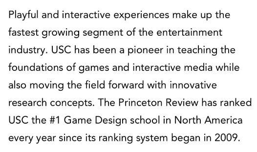 加拿大游戏设计大学排名 南加州大学游戏设计专业